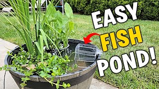 Easy NOPLUG Fish Pond Tutorial For Back Patio  Deck [upl. by Sonaj]