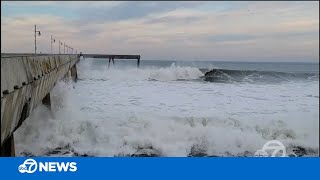 Videos show flooding damage after tsunami waves hit San Francisco Bay Area [upl. by Idonah225]