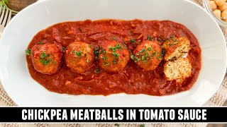 The BESTEVER Chickpea Meatballs  SpanishStyle with Tomato Sauce [upl. by Coshow]