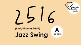 Jazz Swing Backing Track  2516 A Major  160 bpm [upl. by Enrobso]