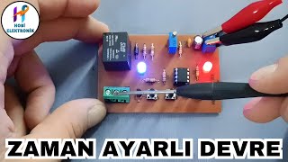 ZAMAN AYARLI GECİKMELİ ÇALIŞAN DEVRE TURN OFF TURN ON ne555 bc547 electronic [upl. by Gavra]