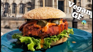 Vegan Gluten Free Burger From Scratch  GF Vegan Buns  Homemade Vegan Burger Sauce [upl. by Nerradal]