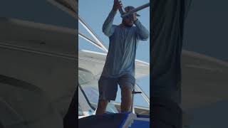 Valhalla Tower Install at the Palm Beach Towers florida vikingyachts fishing marketing [upl. by Lyj]