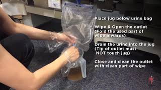 Empty Urinary Drainage Bag CNA Skill Prometric [upl. by Arobed]