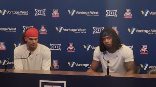 Arizona defensive players Genesis Smith and Chase Kennedy Wednesday press conference BYU week [upl. by Anrehs]