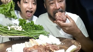 Eating Spicy Beef Curry With Rice Real Mukbang Mukbang Nagaland [upl. by Biddle]