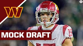 2022 NFL Mock Draft Commanders Draft TOP Receiver to Welcome Carson Wentz  CBS Sports HQ [upl. by Nauquf]