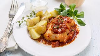 Recette  Lotte à la provençale tomates échalotes ail [upl. by Godderd580]