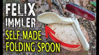 How to whittle a foldable Spoon  Swiss Army Knife Project [upl. by Hercules897]