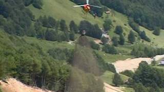 HYDROSEEDING WITH HELICOPTER ON SKI SLOPE IDROSEMINA CON ELICOTTERO [upl. by Swart]