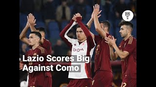 Lazio Thrashes Como Roma Fans Surprisingly Silent [upl. by Dagall]