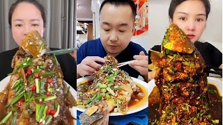 Asmr Eating 🐟 Braised Big Carp Holy Eating Fish Spicy Braised Fish🐠 137 [upl. by Charity474]