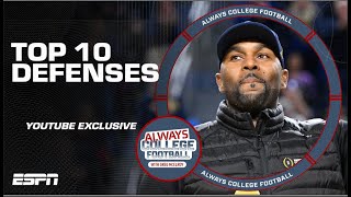 YouTube EXCLUSIVE Top 10 defenses entering the 2024 season  Always College Football [upl. by Dylana]