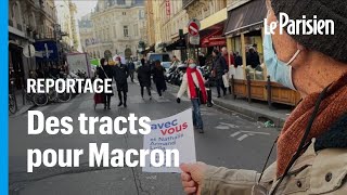 Tracts «Avec vous 2022»  «Ah c’est Macron  Mais pourquoi y’a pas son nom dessus » [upl. by Sirk794]