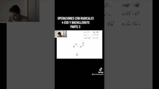 Operaciones con Radicales 4 ESO y Bachillerato Parte 2  ProfeDMarquez [upl. by Ydnim198]