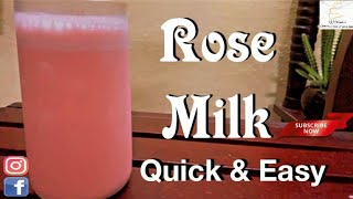 Rose Milk Recipe How To Make Rose Milk at home Summer Drink Recipes Rose Milk Milk Shake Recipe [upl. by Aztirak588]