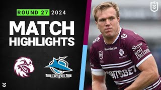 NRL 2024  Sea Eagles v Sharks  Match Highlights [upl. by Dagnah364]