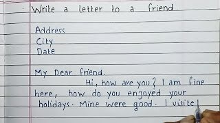 How to write a letter to friend  Vacation  Friendly letter [upl. by Ahsram150]