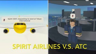 Spirit Airlines VS ATC in PTFS [upl. by Quincy]