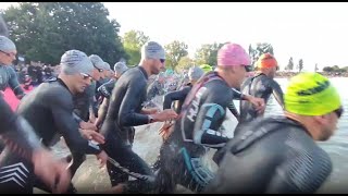 Ironman VitoriaGasteiz 2024 tramo de natación en Ullibarri Gamboa [upl. by Telocin413]