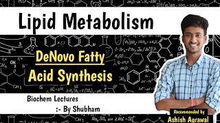 De Novo Synthesis Of Fatty Acids  Lipid Metabolism  Biochemistry Lectures [upl. by Blayze]