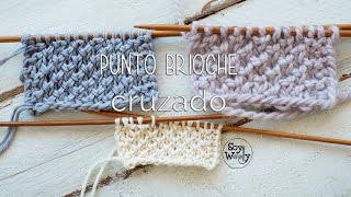 Punto Brioche Cruzado más fácil de tejer que el original [upl. by Freya]