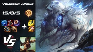 JUNGLE Volibear vs Nidalee  EU Challenger Patch 1415 [upl. by Wood268]