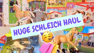 Huge Schleich Haul Dog and Horse Toy Unboxing with Me [upl. by Yadnil]