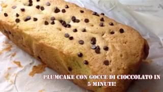 PLUMCAKE CON GOCCE DI CIOCCOLATO in 5 minuti [upl. by Elenahc]