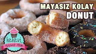 DONUT TARİFİ Bu Kadar mı Kolay Diyeceksiniz 🍩🍩🍩 Mayasız 30 Dakikada 20 Donut Yapın [upl. by Aicatsue]