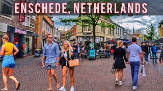 EnschedeNetherlandsWalking tour in Enschede in the Netherlands very busy city 4K HDR [upl. by Llehcor]