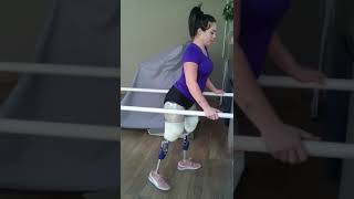 Double amputee Learning to walk with knees fully bend [upl. by Germann]