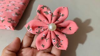 DIY How to Make a Cloth Flower  DIY Easy Tricks Fabric Flowers Making  Flower Making With Cloth [upl. by Nidnal162]