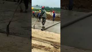 Cement road roller leveling process Good tools and machinery can increase work efficiency [upl. by Eatnohs585]