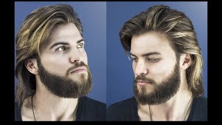 How to Cut and Style Long Hair for Men  CollarLength Sweep Back [upl. by Manus]