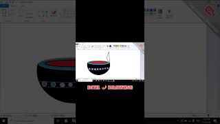 How to Drawing Diya in Ms paint drawing shortvideos Ms Paintdiwali [upl. by Lymn]