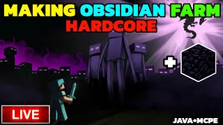 Making Obsidian Farm For Gold in Hardcore Minecraft Live [upl. by Elleunamme]