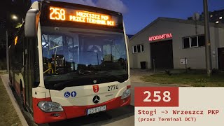 Gdańsk linia 258 Stogi  Wrzeszcz PKP Mercedes Citaro C2 2019 2024 09 10 [upl. by Mirabelle259]