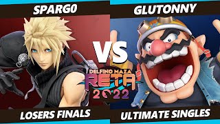 RETA 2022 Losers Finals  Spargo Cloud Vs Glutonny Wario SSBU Ultimate Tournament [upl. by Enyaz]