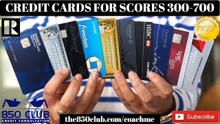 Credit Card Levels For Scores 300  700 Capital One MyFICO Ultra Bankruptcy Amex Business [upl. by Kin]