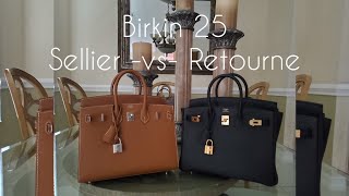 HERMÈS BIRKIN 25  COMPARISON SELLIER VS RETOURNE [upl. by Maryn]