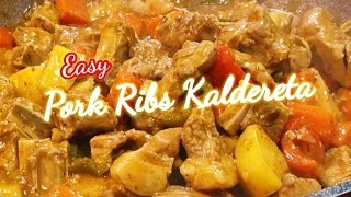 Pork Ribs Caldereta Easy Recipe Kalderetang Baboy ribs [upl. by Raclima]