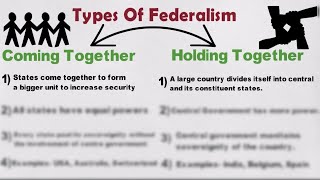 Federalism Class 10 CBSE  Types Of Federalism [upl. by Neom]