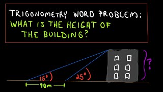 ❖ Trigonometry Word Problem Finding The Height of a Building Example 1 ❖ [upl. by Annaigroeg]