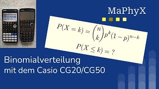 Binomialverteilung BinompdBinomcd Tabellen Statistik Stabdiagramme mit dem Casio CG20CG50 [upl. by Notnats]