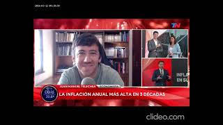 Entrevista en TN sobre el dato de inflación de diciembre [upl. by Fermin]