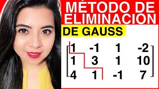 MÉTODO DE ELIMINACIÓN de GAUSS  Ejercicio 1 SISTEMA 3x3 NO HOMOGÉNEO [upl. by Edwina511]