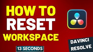 How To Reset Workspace In Davinci Resolve  2024 [upl. by Studdard]