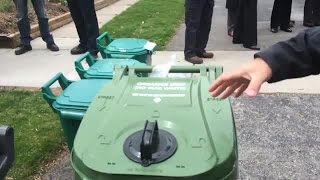 Unveiling the new racoonresistant green bins [upl. by Atsylak]