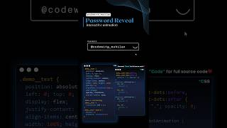 Password Reveal Animation codewithmuhilan css coding [upl. by Matthus]